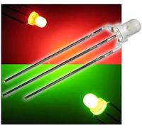 CHANZON Lot de 50 LED Duo Color 3 mm diffus rouge/vert LED 3 broches - Diode électroluminescente - Diode lumineuse - Composant
