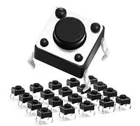Chanzon Micro Momentané Bouton-Poussoir Interrupteur/Tact Switch 6 x 6 x 4,3 mm 20 pièces (TS-D001) 4 broches SPST interrupteurs à bouton-poussoir Pour planche à pain Circuit électrique Arduino PCB