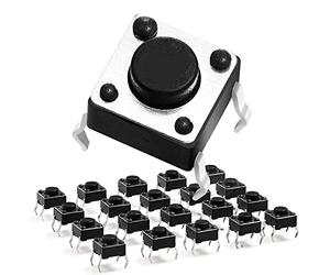 Chanzon Micro Momentané Bouton-Poussoir Interrupteur/Tact Switch 6 x 6 x 4,3 mm 20 pièces (TS-D001) 4 broches SPST interrupteurs à bouton-poussoir Pour planche à pain Circuit électrique Arduino PCB