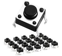 Chanzon Micro Momentané Bouton-Poussoir Interrupteur/Tact Switch 6 x 6 x 5 mm 20 pièces (TS-D001) 4 broches SPST interrupteurs à bouton-poussoir Pour planche à pain Circuit électrique Arduino PCB