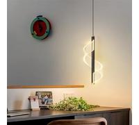 Chao Zan 4 Watt Bedside Chandelier Creative Master Bedroom Long Line Hanging Light Modern Simple Room Chandelier Suspension pour Salon, Bar, Salle à Manger (Noir, Lampe simple)