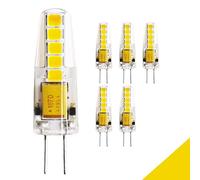 Chao Zan Ampoule LED G4 Non dimmable 12V AC/DC, Blanc chaud 2700-3000K 300LM, 3W G4 LED Lampe, 360°Angle de Faisceau, 10 SMD 2835 Lumière G4 lampe pour Lustre suspension Plafonniers salon, Lot de 6