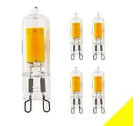 Chao Zan Ampoules LED G9 Non dimmable 3W, Blanc Chaud 2700K De Remplacement pour Lampes Halogènes 30W, Lampe À Incandescence À Douille G9, AC 220V 400Lumen, Ampoules LED,angle de faisceau 360°,5pcs