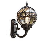 Chao Zan Applique rustique d'extérieur noir antique,Aluminium moulé sous pression lanterne en verre Appliques murales résistant aux intempéries chemin d'éclairage balcon de jardin E27 Luminaires