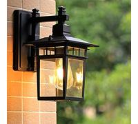 Chao Zan E27 Classique Noir Imperméable IP44 Applique Murale Exterieur Vintage Industrielle Luminaire Exterieur,couloir,Pavillon porche terrasse jardin allées escaliers Luminaire Extérieur Appliques