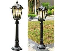 Chao Zan Lampadaire de jardin Luminaire extérieur Lampe sur pied Couleur : Noir, Douille : E27, H : 82 Cm, IP55（Ampoule non incluse）…