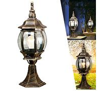 Chao Zan LED Extérieur, Lampadaire De Jardin, IP44 Lampe De Extérieure Étanche Lampe Pilier Portail Lanterne Classique Lampes De Poteau Pour E27 Jardin Lampe De Chemin Lanterne Cour