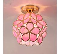 Chao Zan Suspension, Plafonnier en Verre de Fleur de Cerisier Lustre à Fleurs Suspension luminaire Forme de pétale éclairage Suspendu Clair Rose Abat-Jour lampe de Plafond couloirs Salon (rose)