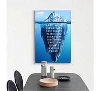 Chaoaihekele Iceberg Of Success Toile Affiche Paysage Motivation Toile Mur Art Citation Nordique Imprimer Mur Photo Pour Salon Moderne Sans Cadre 60X80 Cm