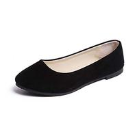 CHAOEN Ballerines plates confortables à enfiler pour femme - Chaussures plates à enfiler avec nœud - Chaussures de ballet pour femme, Noir , 39.5 EU
