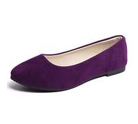 CHAOEN Ballerines plates et confortables à enfiler pour femme avec nœud, a violet, 38.5 EU