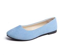 CHAOEN Ballerines plates et confortables à enfiler pour femme avec nœud, C bleu clair., 39 EU