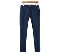 CHAOEN Jean pour femme avec fermeture éclair - Style rétro - Taille haute - En coton - Coupe skinny - Extensible - Pour soulever les fesses - Bleu - XL