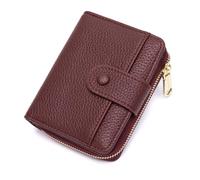 CHAOFANXI Portefeuille Femme Cuir, Portefeuille Femme Petit Format avec Grand Compartiment à Monnaie zippé，Rouge Bordeaux