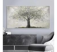 CHAOJIART Affiche d'arbre de vie abstraite moderne à l'huile noir et blanc, peinture sur toile, tableau d'art mural, pour décoration de salon, 40x80 cm, sans cadre