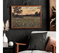 CHAOJIART Affiche vintage, Champ de lucioles au crépuscule, Peinture sur toile représentant un paysage mélancolique, Impression sur toile pour la décoration intérieure (30x50cm/sans cadre)