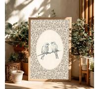 CHAOJIART Affiche vintage sur toile avec motif floral rustique et ancien représentant un moineau, style rétro cottage ou ferme, idéale pour la décoration murale de votre chambre (20x30cm/sans cadre).