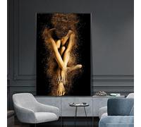 CHAOJIART Impressions sur toile poudre dorée femme nue peinture affiches sexy mosaïque mur art moderne photos pour décoration de salon 80 x 120 cm sans cadre