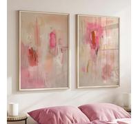 CHAOJIART Lot de 2 affiches abstraites sur toile, rose neutre et beige, art minimaliste moderne, décoration d'intérieur, salon, chambre à coucher, cadeaux, 50 x 70 cm, sans cadre