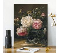 CHAOJIART Tableau vintage représentant un bouquet de fleurs, impression sur toile, affiche d'art botanique antique pour la décoration murale du salon (30x50cm/Toile tendue)