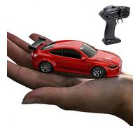 ChaonGhemieux 1/64 4WD RC Mini Desktop Drift Car, 2.4G High Speed Mini Racing Model, Four Wheel Drive with Light, Portable Remote Control Car(Red)