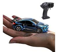 ChaonGhemieux 1/64 4WD RC Mini Desktop Drift Car, 2.4G High Speed Mini Racing Model, Four Wheel Drive with Light, Portable Remote Control Car(Blue)