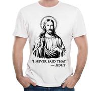 CHAOOFANG Men's Jesus I Never Said That Short Sleeve T Shirt Size