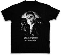 CHAOOFANG Now I AM Become Death T-Shirt The Destroyer of The Worlds Robert Oppenheimer Black Black