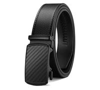 CHAOREN Ceinture Homme Cuir, Ceintures Automatique Homme Largeur 35mm Taille Ajustable, Idéale pour les Costumes, Carbone Impérial - Chevalier Noir, Taille 80-90cm (Totale 105cm)