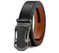CHAOREN Ceinture Hommes Sans Boucle - Ceinture Automatique en Cuir pour Homme -Taille Ajustable (Largeur de 35 mm)