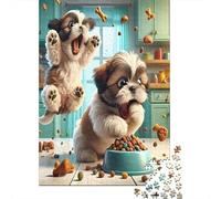 Chaos Chiot Mignon Puzzle 1000 Pièces Adulte, Qualité Supérieure Papier Cadeau pour Femmes Jeu Éducatif Défi Famille 38x26cm/1000pcs
