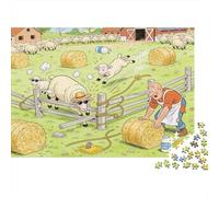 Chaos de la Saison Lambing Puzzle en Bois Imperméable Puzzles De 1000 Pièces pour Adultes Coloré De Décoration pour La Maison