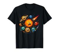 Chaos du système Solaire Crazy Angry Sun and Planets T-Shirt