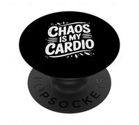 Chaos is My Cardio Family Fitness Humour PopSockets PopGrip Adhésif