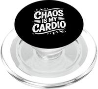 Chaos is My Cardio Family Fitness Humour PopSockets PopGrip pour MagSafe
