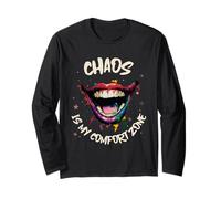 Chaos is My Comfort Zone (déclaration Amusante et Graphique de Clown) Manche Longue