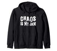 Chaos is My Jam Funny Cool Distressed Sweat à Capuche