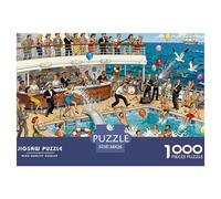 Chaos Lors d'une fête sur Le Pont d'un paquebot de croisière Puzzle en Bois Imperméable DIY Puzzles De 1000 Pièces pour Adultes Cadeaux Coloré De Décoration pour La Maison