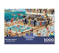 Chaos Lors d'une fête sur Le Pont d'un paquebot de croisière Puzzle en Bois Imperméable Puzzles De 1000 Pièces pour Adultes Cadeaux Coloré Jeux Éducatifs