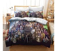 CHAOSE Ensemble De Housse De Couette King Bedding - Game of Thrones Ensemble De Couette en Microfibre 3 Pièces Housse De Couette Et 2 Taies d'oreiller (Modèle 02,140x200cm(1.2MBed))