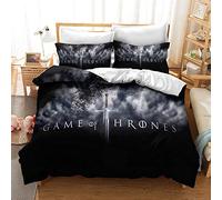 CHAOSE Ensemble De Housse De Couette King Bedding - Game of Thrones Ensemble De Couette en Microfibre 3 Pièces Housse De Couette Et 2 Taies d'oreiller (Modèle 01,200x200cm(1.5M/1.8MBed))