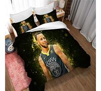 CHAOSE-FRB Basketball Stephen Curry Housse De Couette 1-2 Personne Housse De Couette Enfant 3 Pièces Taies d'oreiller en Coton Fille Garçon Ensemble De Literie (Style 05,200x200cm(1.5M/1.8MBed))