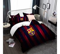 CHAOSE-FRB Ensemble De Courtepointe en Microfibre De L'équipe De Football FC Barcelona avec Housse De Couette Et Taies d'oreiller à Fermeture éclair (50x75cm) (modèle 06,200x200cm(1.5M/1.8MBed))