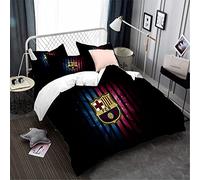 CHAOSE-FRB Ensemble De Literie 3 Pièces 120 Fils Équipe De Football FC Barcelona Housse De Couette Automne Hiver Microfibre 2 Taie d'oreiller (modèle 05,200x200cm(1.5M/1.8MBed))