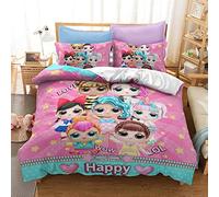 CHAOSE-FRB Ensemble De Literie Surprise Lol Pour Animaux Compagnie Avec Taie D'oreiller, Housse Couette + 2 Taies D'oreiller - Résistant à L'humidité, Hypoallergénique (G,200x200cm(1.5M/1.8MBed))