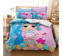 CHAOSE-FRB Ensemble De Literie Surprise Lol pour Animaux De Compagnie avec Taie d'oreiller, Housse De Couette + 2 Taies d'oreiller - Résistant à L'humidité, Hypoallergénique (C,140x200cm(1.2MBed))