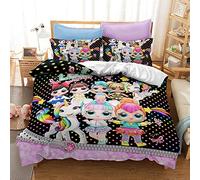 CHAOSE-FRB Ensemble De Literie Surprise Lol pour Animaux De Compagnie avec Taie d'oreiller, Housse De Couette + 2 Taies d'oreiller - Résistant à L'humidité, Hypoallergénique (H,140x200cm(1.2MBed))