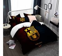 CHAOSE-FRB Équipe De Football FC Barcelona Housse De Couette Légère en Microfibre Housse De Couette Douce Ensemble De Literie Chanter Double King Size 3 Pièces (modèle 03,200x200cm(1.5M/1.8MBed))