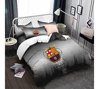 CHAOSE-FRB Équipe De Football FC Barcelona Housse De Couette Légère en Microfibre Housse De Couette Douce Ensemble De Literie Chanter Double King Size 3 Pièces (modèle 01,140x200cm(1.2MBed))