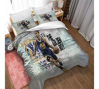 CHAOSE-FRB Literie 3 Pièces, 100% Microfibre Basket Stephen Curry Ensemble De Literie Housse De Couette Souple Et Taie d'oreiller 2 Pièces (Style 02,140x200cm(1.2MBed))